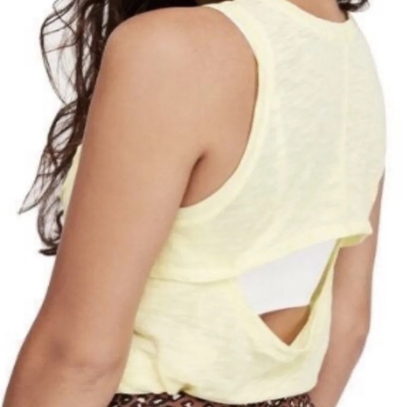 Free People Martine Tank Graphic T-Shirt Cutout Burnout Size Small - Picture 3 of 8